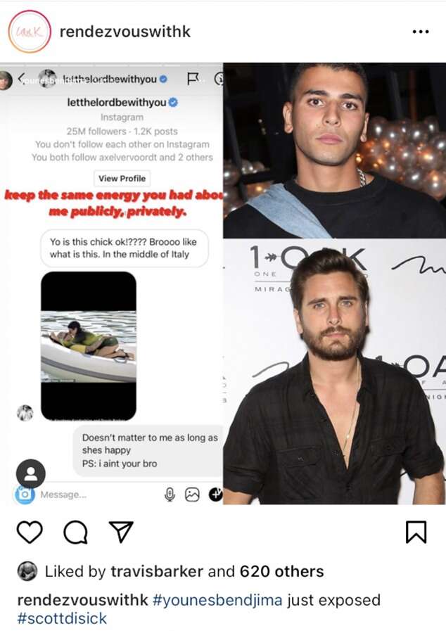 Kourtney Kardashian, Travis Barker weigh in on Scott Disick jibe