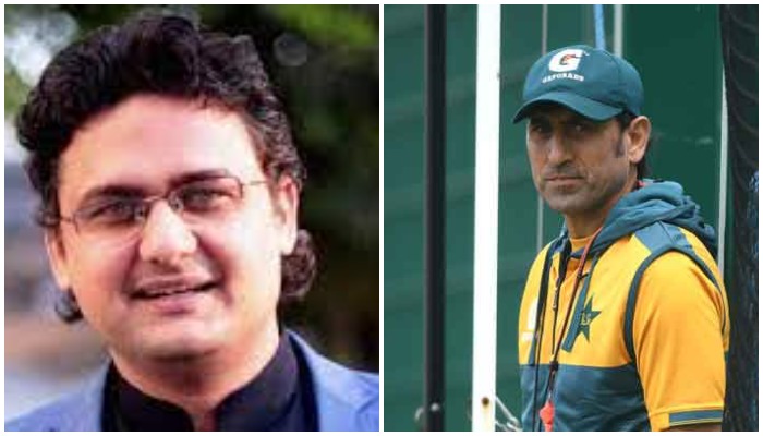 Senator Faisal Javed Khan (R) and former cricketer Younis Khan (L). File photo