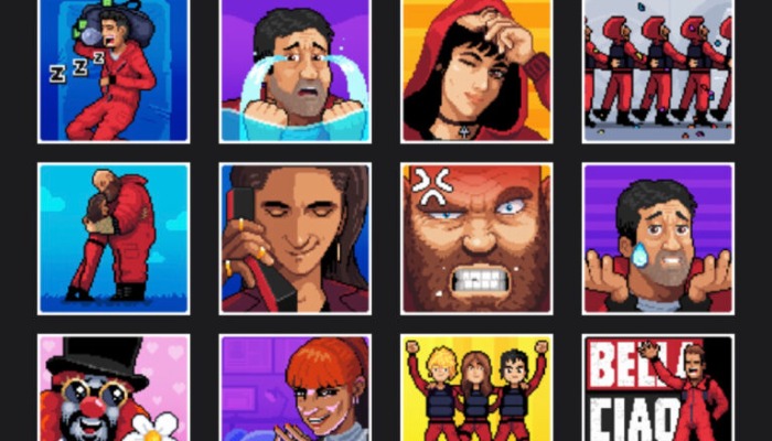 Animated stickers of Money Heist characters that WhatsApp is releasing worldwide today. Courtesy: WABetaInfo