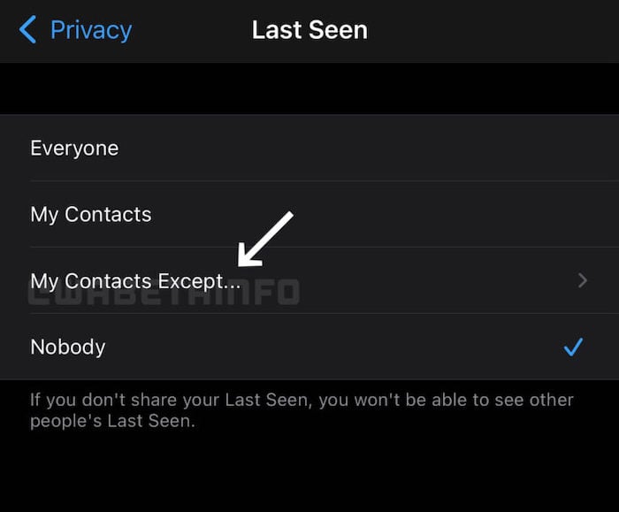 WhatsApp last seen settings 