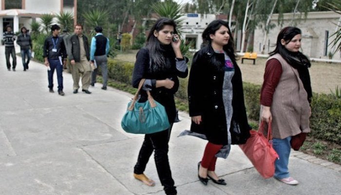 A file photo of students and teachers in Islamabad.