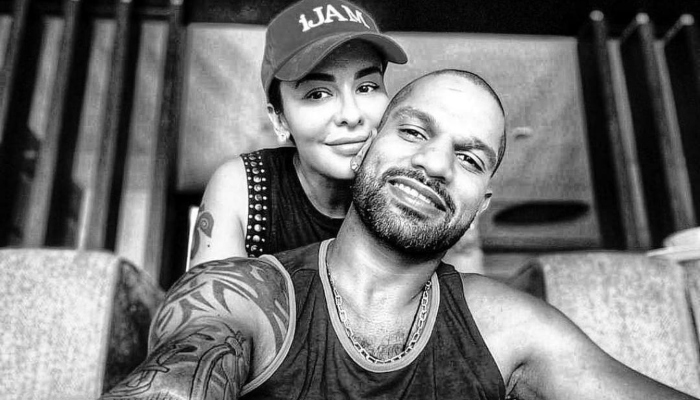 Shikhar Dhawan picrued with wife. Photo: Dhawan Instagram profile