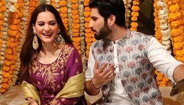 In Pictures: Aiman Khan, Muneeb Butt dazzle at Minal Khan's Dholki