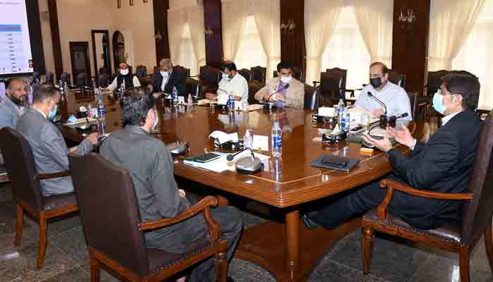 Chief Minister Sindh Syed Murad Ali Shah presides over a joint meeting of KMC and KE at CM House in Provincial capital. -Online