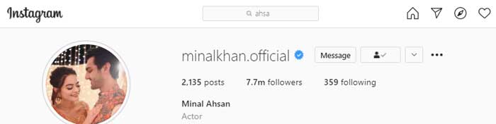 Minal Khan updates her Instagram profile a day after wedding