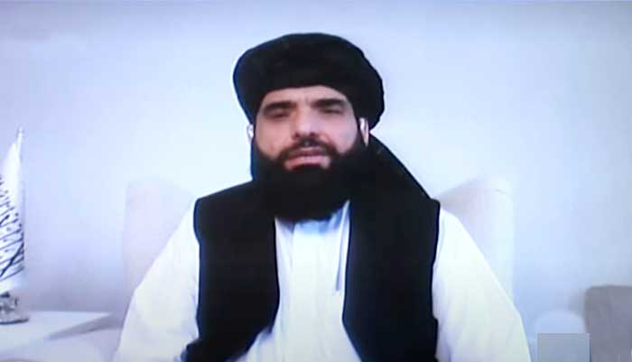 Taliban spokesman Suhail Shaheen during an interview with Geo News on programme Jirga, aired on September 11, 2021. — Geo News