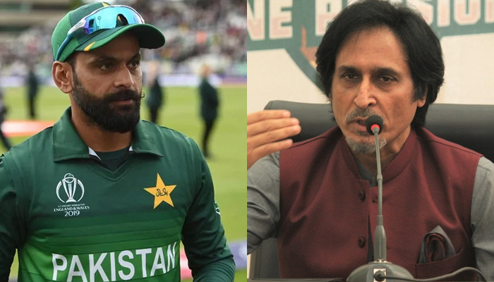 Pakistani all-rounder Mohammad Hafeez (left) and new chairman of the Pakistan Cricket Board (PCB)Ramiz Raja. — AFP/PCB/File