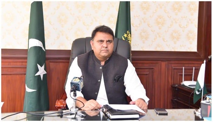 Fawad Chaudhry briefs media about decisions made in Federal Cabinet meeting. — PID