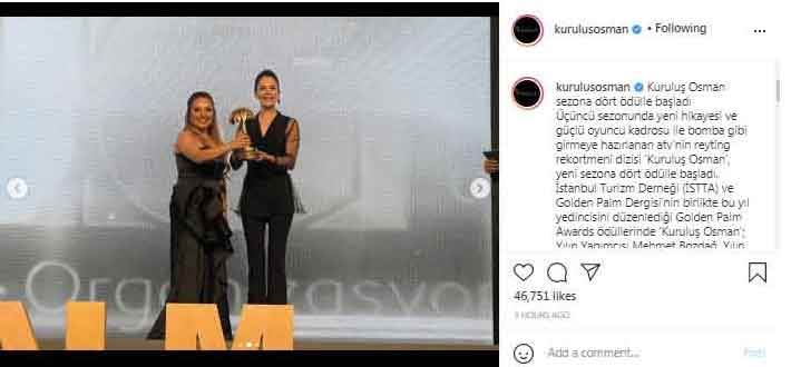 Kurulus: Osman: Burak Ozçivit wins Male Actor of the Year award