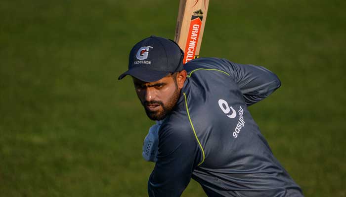 Pakistans captain Babar Azam attends a practise session at the Rawalpindi Cricket Stadium in Rawalpindi on September 15, 2021, ahead of their first one-day international (ODI) cricket match against New Zealand. — Farooq Naeem/AFP