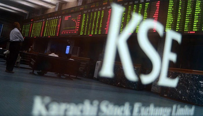 Digital share price board at the Pakistan Stock Exchange in Karachi. — AFP/File