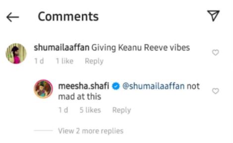 Netizen compares Meesha Shafi with Keanu Reeves, she is not mad
