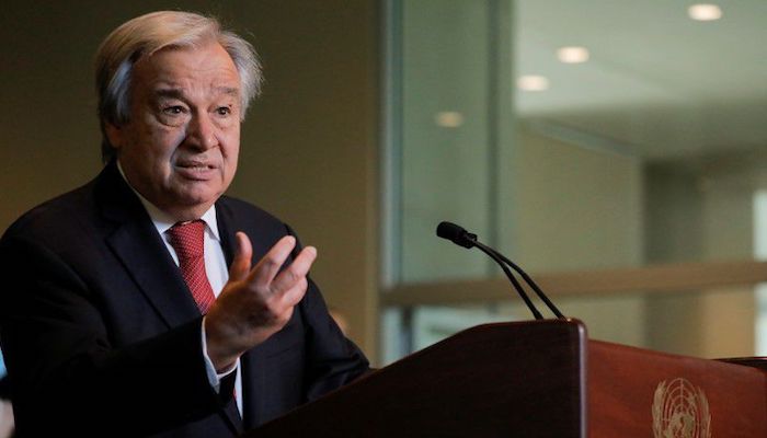 UN Secretary-General Antonio Guterres speaks as U.N. General Assembly appointed him for a second five-year term from January 1, 2022, in New York City, New York, U.S., June 18, 2021. Photo: Reuters