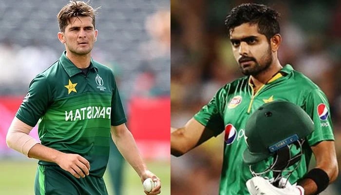 Pakistans fast-paced bowler Shaheen Shah Afrid (left) and skipper Babar Azam. — Twitter/File