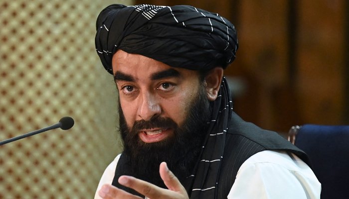 Taliban spokesperson Zabihullah Mujahid speaks to the media. Photo: File