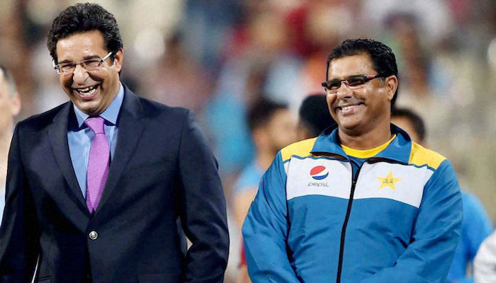 Former cricketers Wasim Akram (left) and Waqar Younis. Photo: File