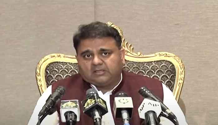 Federal Minister for Information and Broadcasting Fawad Chaudhry addressing a press conference, on September 21, 2021. — YouTube/HumNewsLive