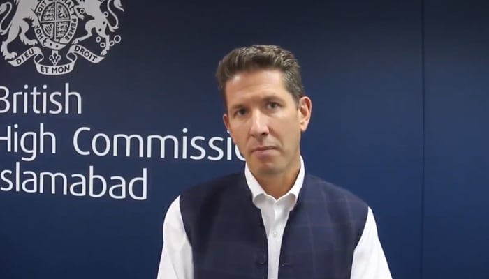 British High Commissioner to Pakistan Christian Turner speaks in a video message, on September 21, 2021. — Twitter/CTurnerFCDO