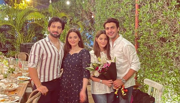 Aiman, Minal Khan pose with their other halves in picture-perfect portrait