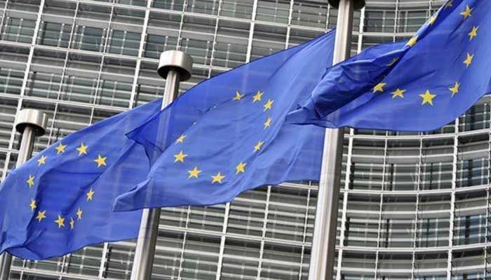 European flags fly outside the European Commission building, in Brussels, in this AFP file photo.