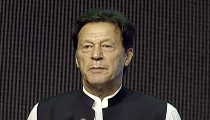 PM Imran Khan addresses Kissan Card convention inDera Ghazi Khan, on September 23, 2021. — YouTube/HumNewsLive