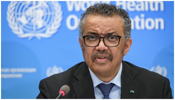Tedros Adhanom Ghebreyesus addresses the media in Geneva: Photo: AFP/Fabrice Coffrimi.