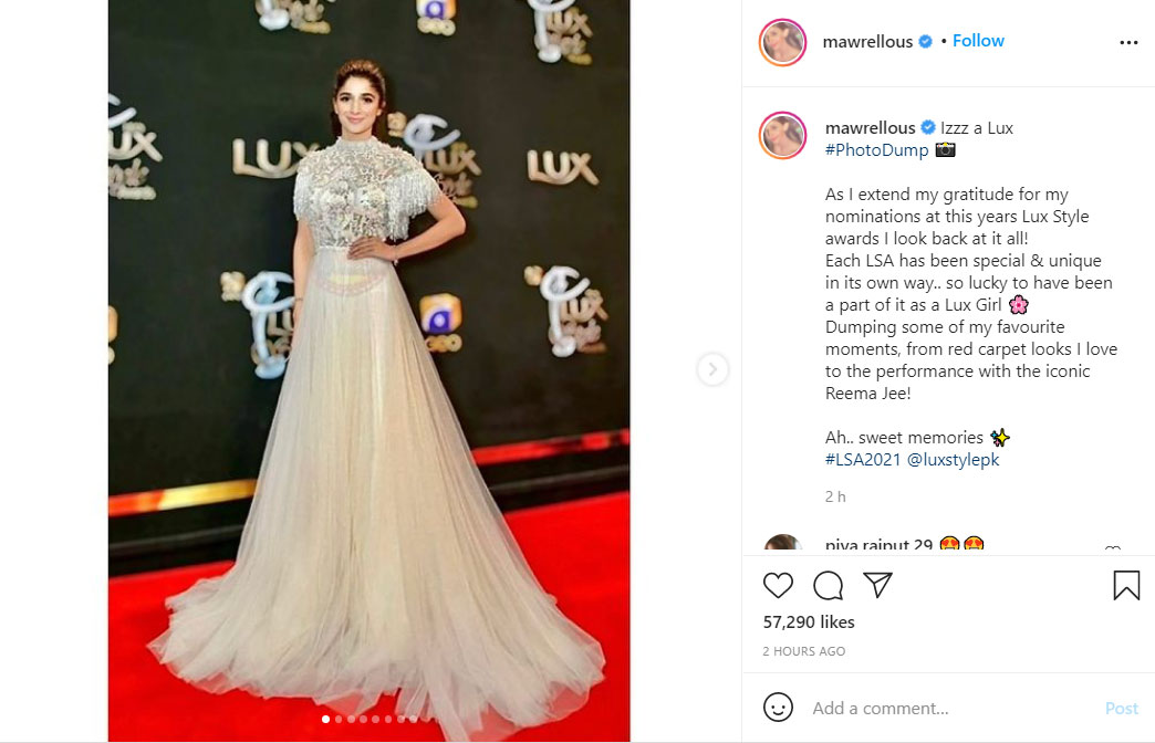 Mawra Hocane fawns over Lux Style Award nomination