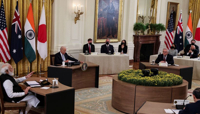 Indias Prime Minister Narendra Modi speaks during a Quad nations meeting at the Leaders Summit of the Quadrilateral Framework hosted by US President Joe Biden with Australias Prime Minister Scott Morrison and Japans Prime Minister Yoshihide Suga in the East Room at the White House in Washington, US, September 24, 2021. — Reuters
