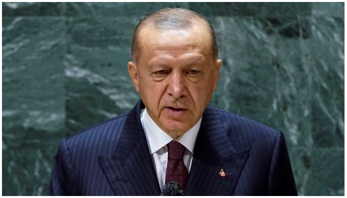 Turkish President Recep Tayyip Erdogan addresses the 76th Session of the U.N. General Assembly in New York City, US, on September 21, 2021. REUTERS