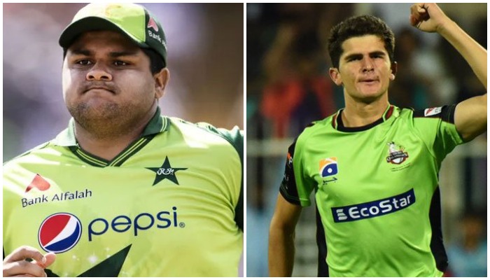 Azam Khan (L) and Shaheen Shah Afridi (R) have been fined for breaching the PCBs code of conduct. Photos: Geo Super.