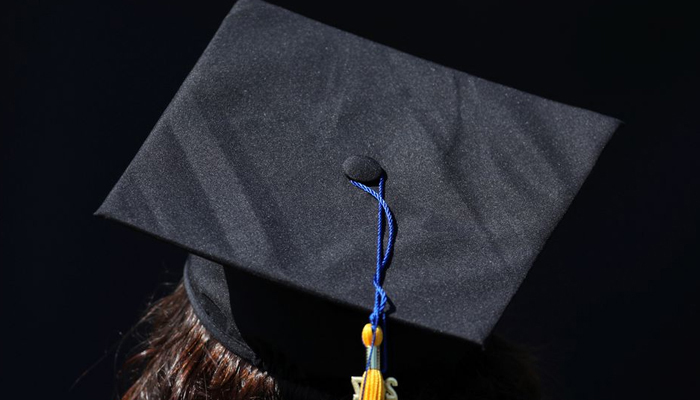 The top of the cap of a graduating student is pictured during their graduation ceremony at UC San Diego in San Diego, California, U.S. June 17, 2017. — Reuters/File