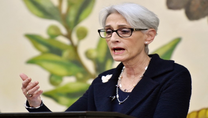 Wendy Sherman answers questions during a press conference. Photo: AFP