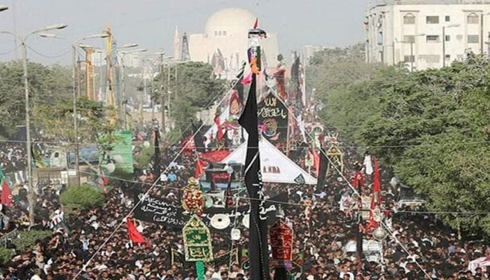 Chehlum procession being held in Karachi. Photo: File