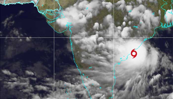 Cyclone Gulab, when it was last seen in the Bay of Bengal, on September 26, 2021. — Photo courtesy PMD/Tropical Cyclone Warning Centre, Karachi