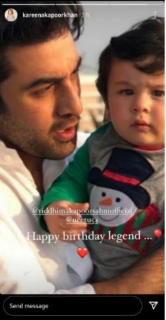 Ranbir Kapoor s birthday wish from Kareena Kapoor features baby Taimur: See Photo