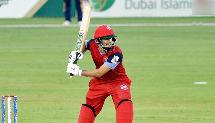 Young batsman Haider Ali smashes the ball during a match against Central Punjab at the Pindi Cricket Stadium, on September 30, 2021. — Twitter/PCB