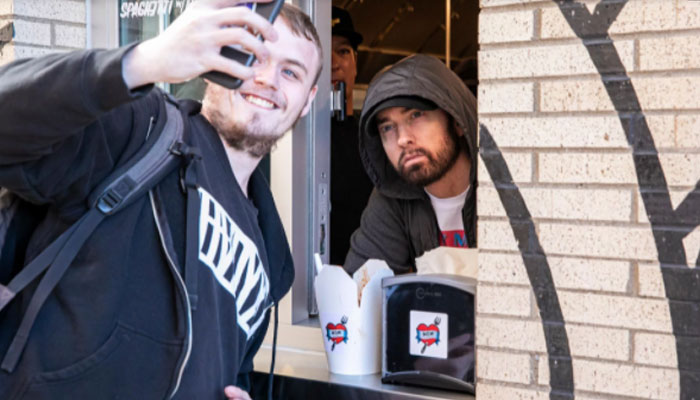 Eminem serves customers at his newly opened restaurant ahead of Super Bowl performance