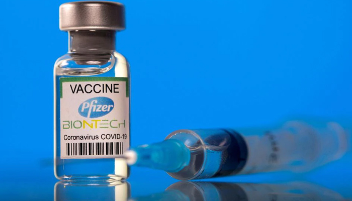 A vial labelled with the Pfizer-BioNTech coronavirus disease (COVID-19) vaccine is seen in this illustration picture taken March 19, 2021. — Reuters/File