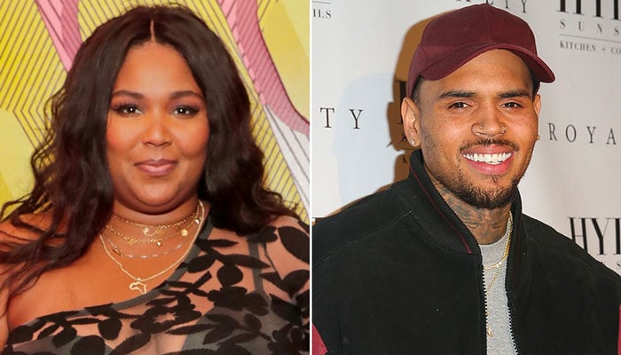 Lizzo can be heard calling Chris Brown her “favourite person” and asking if she can get a picture