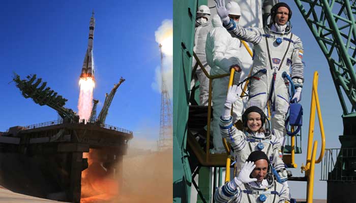 Russian actress, director arrive at ISS to film first movie in space