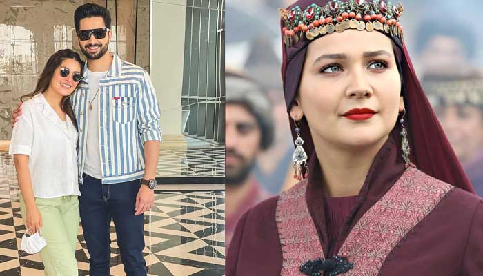 ‘Ertugrul’ star is all hearts for Ayeza Khan, Danish Taimoor