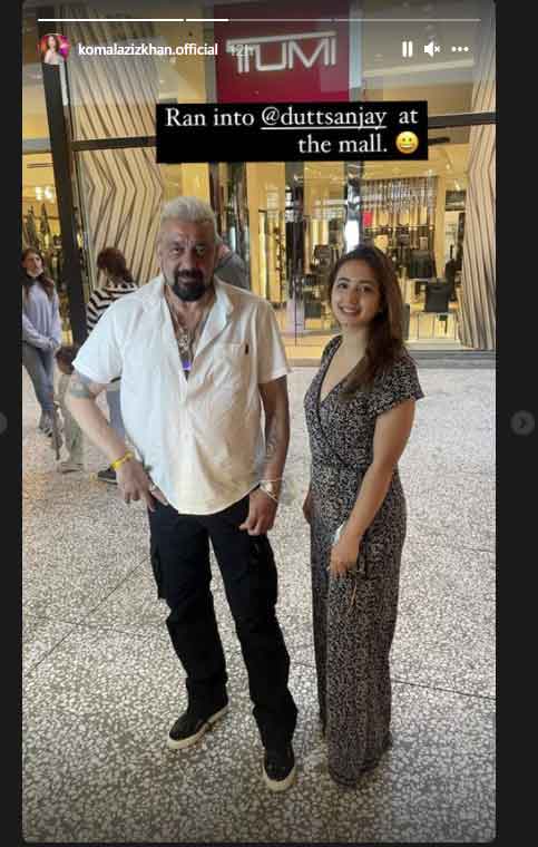 Komal Aziz Khan runs into Bollywood star Sanjay Dutt