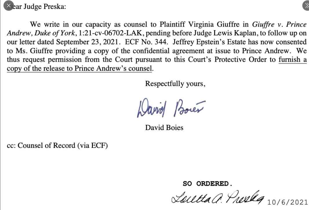 Prince Andrew hopes confidential settlement agreement will sink Virginia Giuffre lawsuit