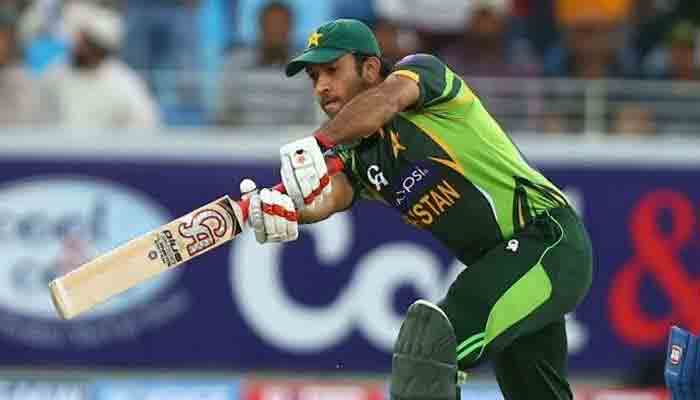 Pakistani batsman Sohaib Maqsood plays a shot in this file photo.