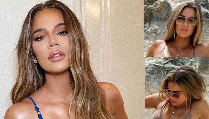 Khloe Kardashian flaunts her enviable fit physique in tiny outfit