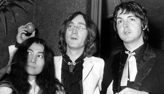 John Lennon [M] remembered by Paul McCartney [R], Yoko Ono [L] on 81st birthday