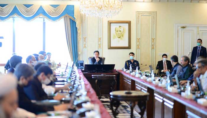 Prime Minister Imran Khan chairing a meeting of the federal cabinet, in Islamabad, on October 12, 2021. — Prime Minister Office