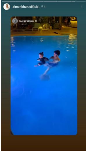 Watch: Aiman Khans babygirl Amal takes swimming lessons in this adorable video