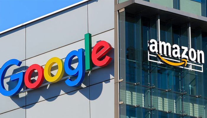 Picture showing the buildings of Google and Amazon. Photos: Reuters