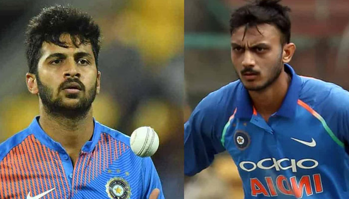 Indian cricketers Shardul Thakur (L) andAxar Patel (R). Photo: file